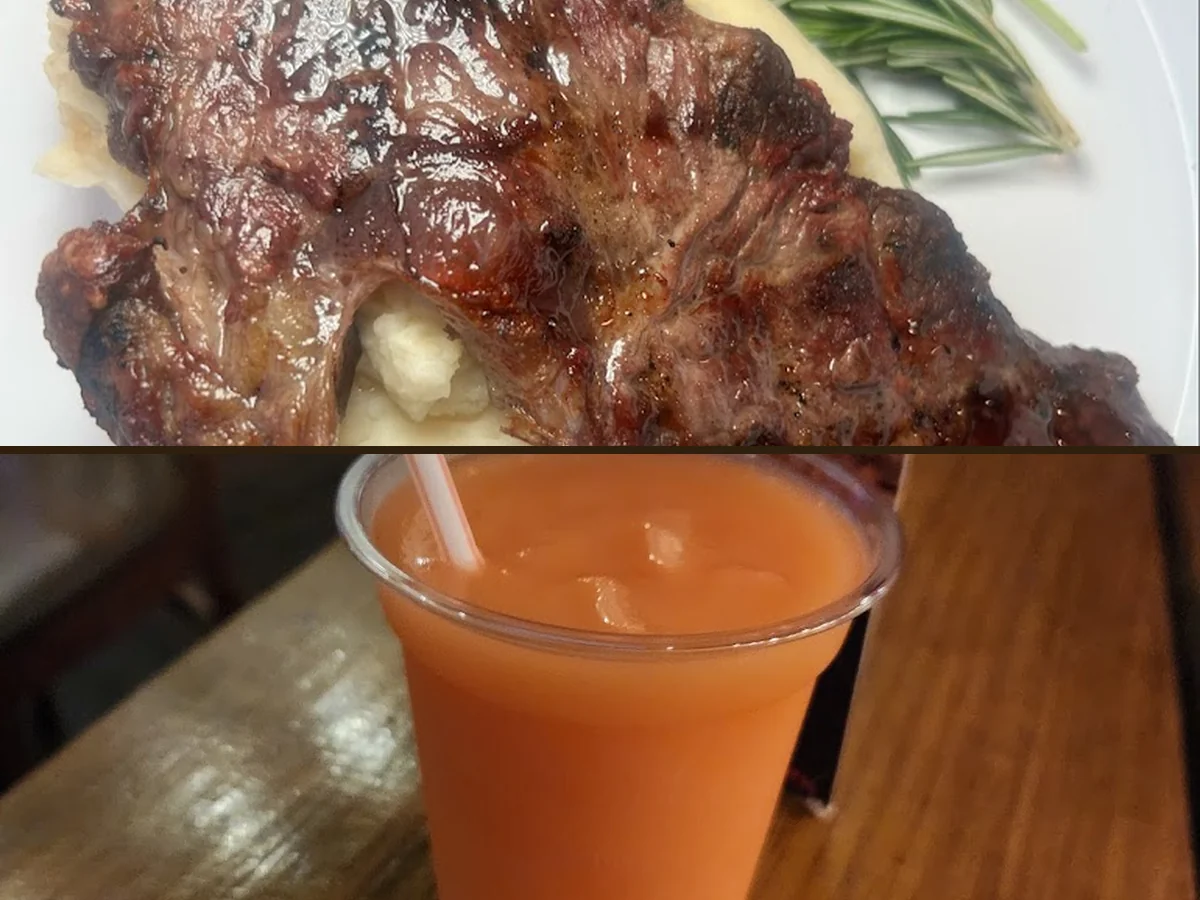 Colorful cocktails beside shared appetizers.